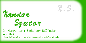 nandor szutor business card